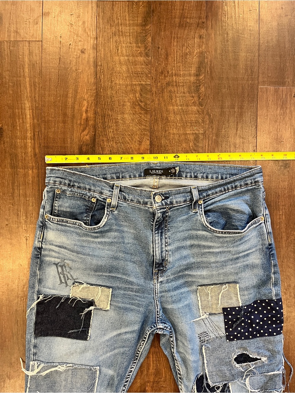 Polo Ralph Lauren Women's Patchwork Boyfriend Crop Jeans Size 16 - Picture 3 of 6